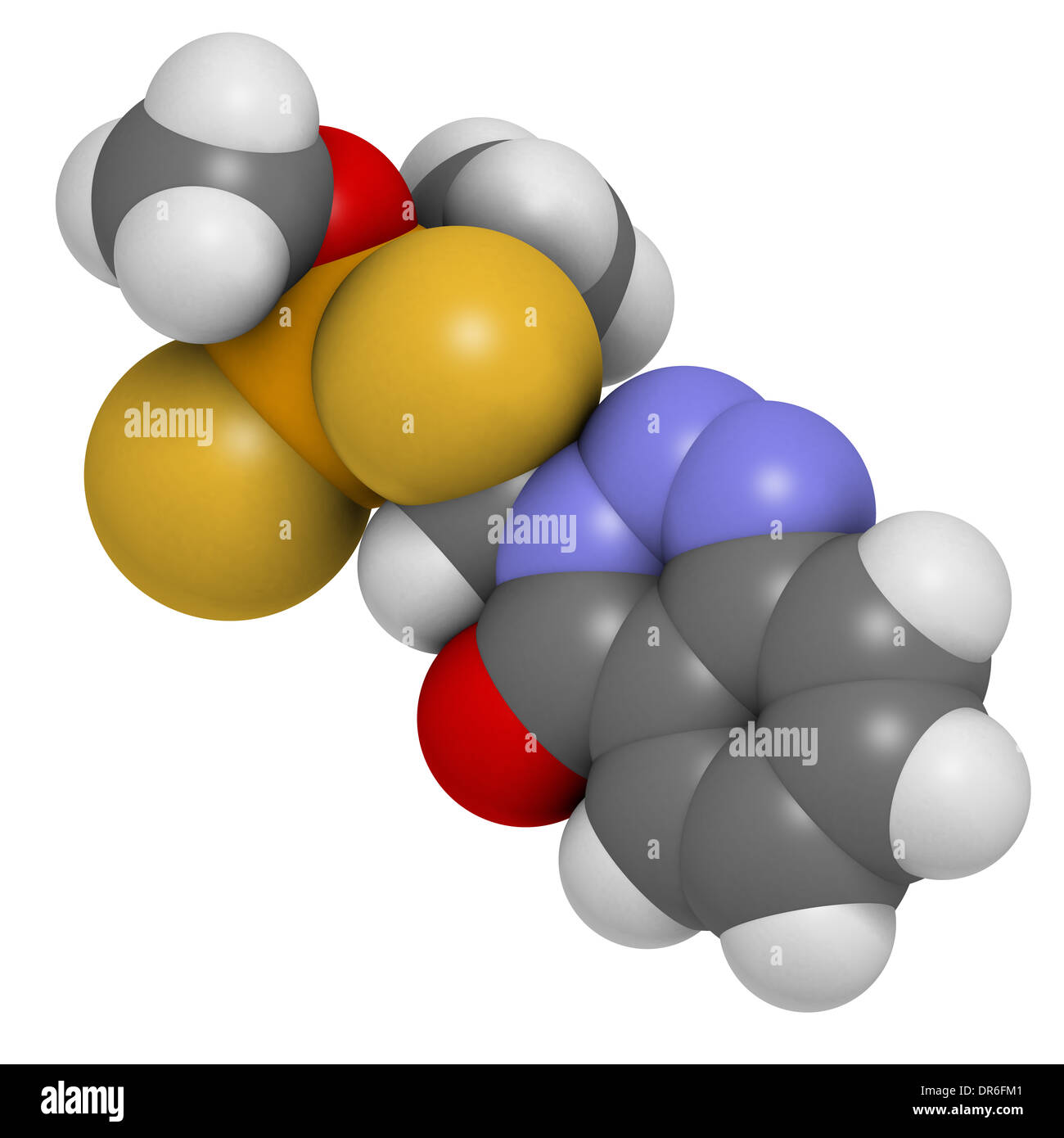 L'azinphos-méthyl insecticide organophosphoré. Neurotoxine agit comme lors de l'inhibition de l'acétylcholinestérase. Banque D'Images