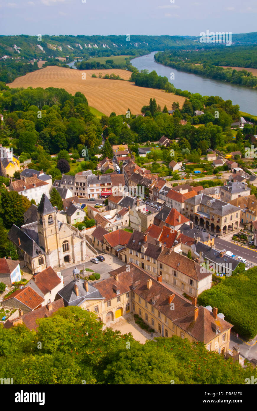 France campagne petit village de La Roche Guyon Banque D'Images