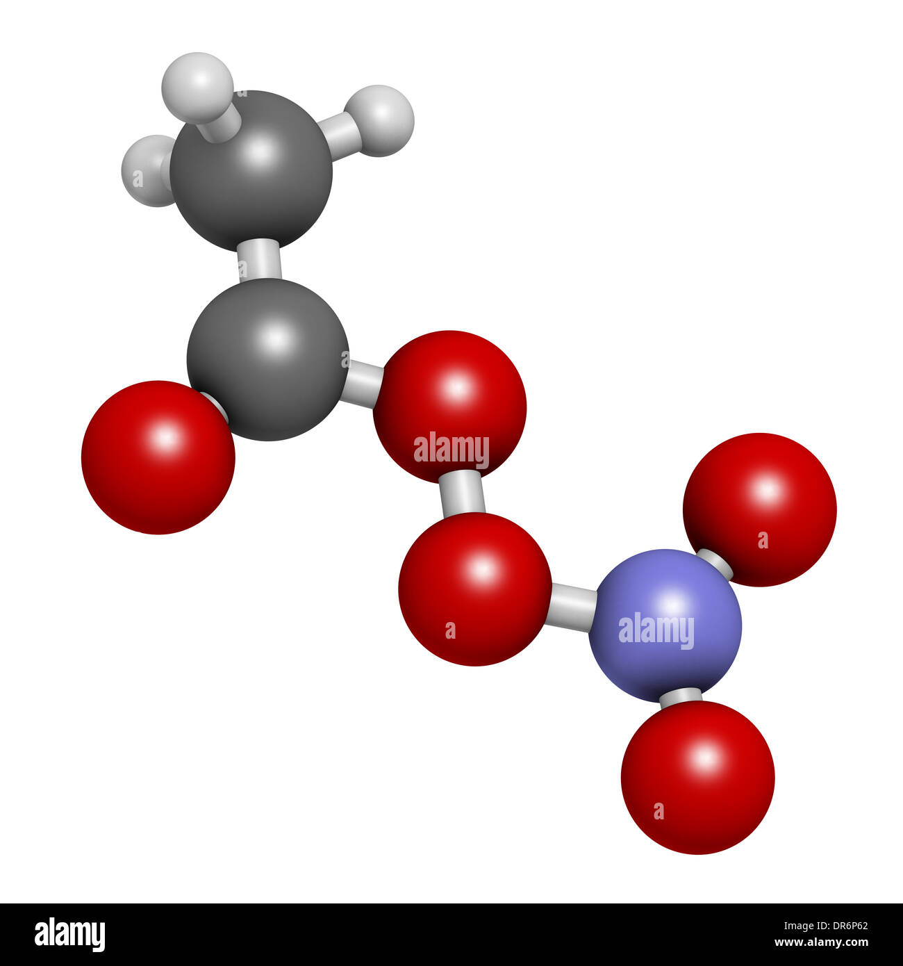 Nitrate de peroxyacétyle (PAN) des rejets molécule. Polluant secondaire, trouvés dans le smog photochimique. Banque D'Images