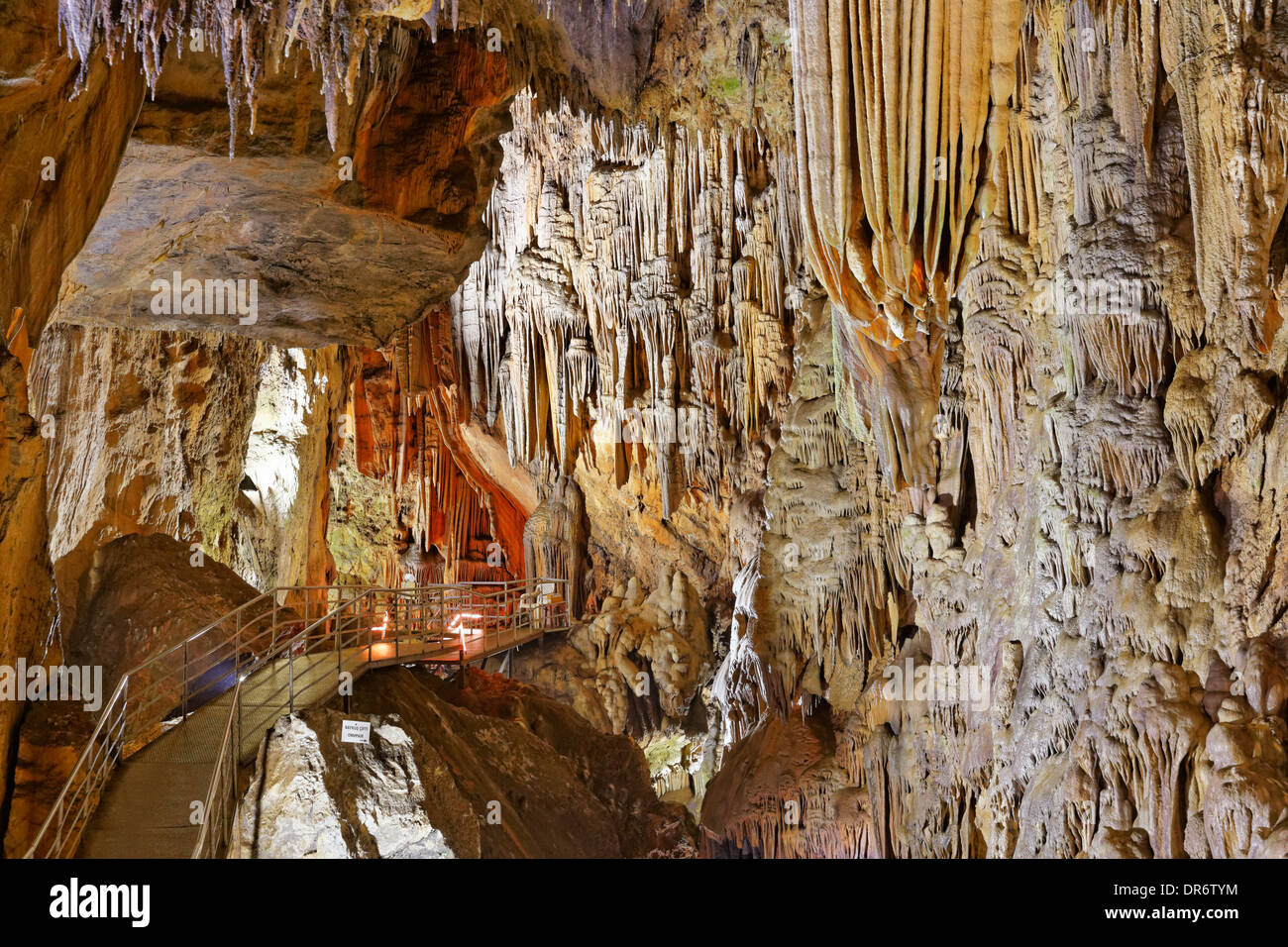 Turquie, Alanya, grotte Dim Magarasi Flowstone Banque D'Images