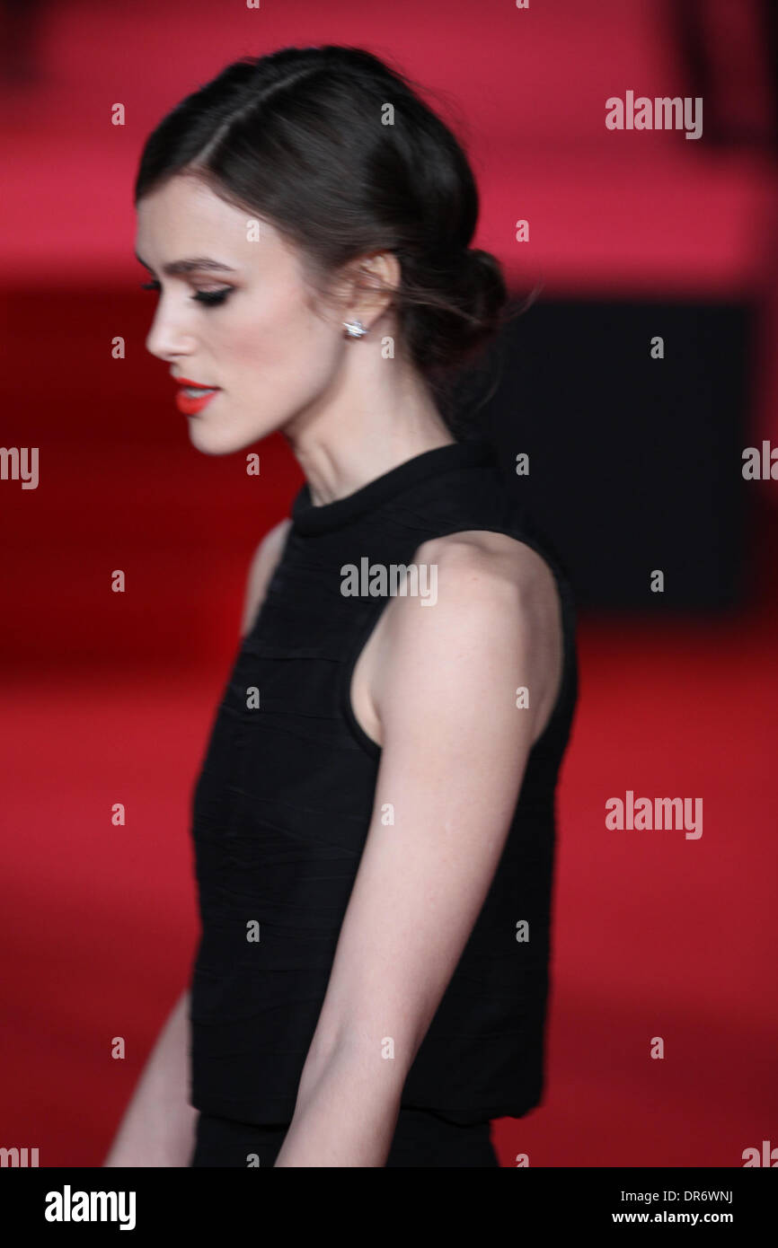 Londres, Royaume-Uni, 20 janvier 2014. Keira Knightley assiste à la première de Jack Ryan : Shadow recruter à la vue West End © Simon Mat Banque D'Images