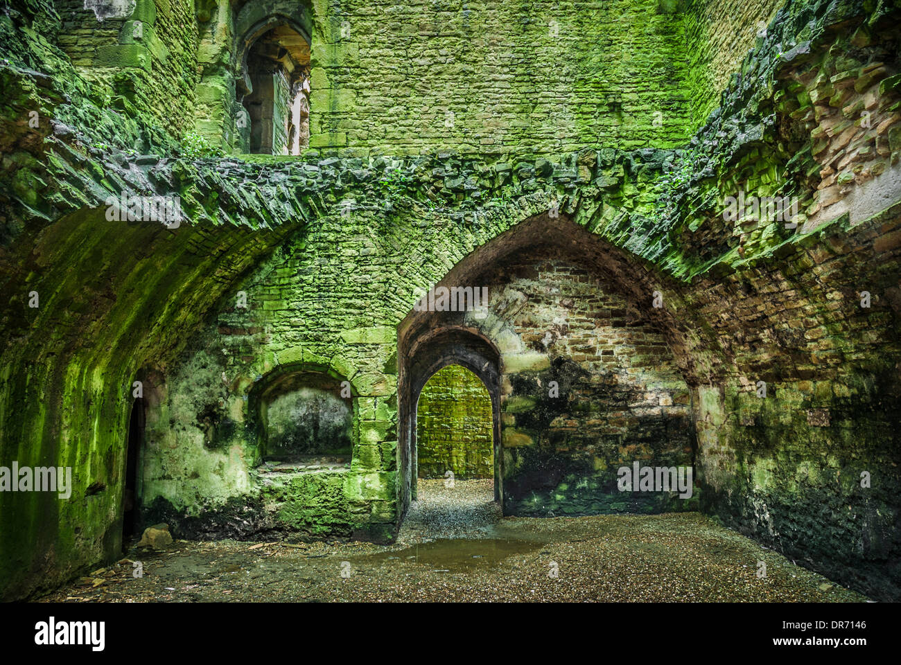 À l'intérieur de Bolton Castle dans le Yorkshire du Nord. L'un des pays les mieux conservés châteaux médiévaux Banque D'Images
