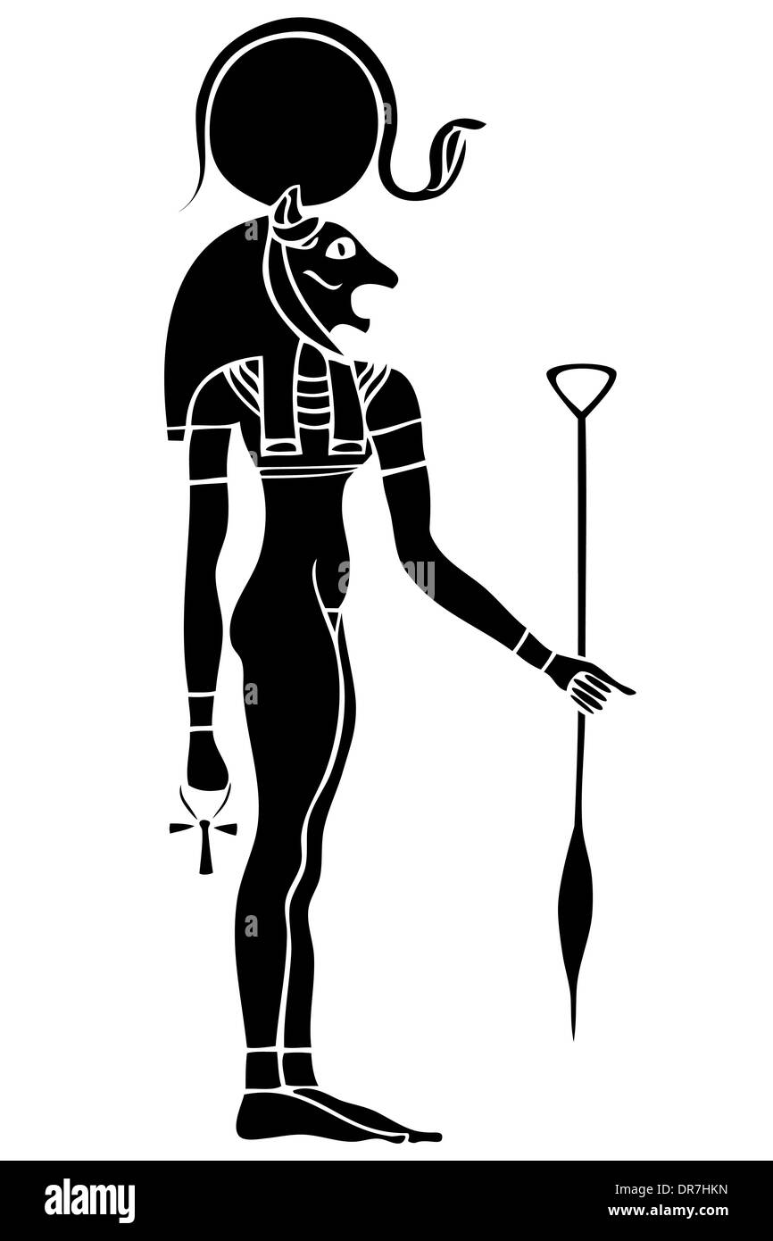 Bastet - ancienne déesse de la guerre et de l'énergie solaire - déesse de l'ancienne Egypte Banque D'Images