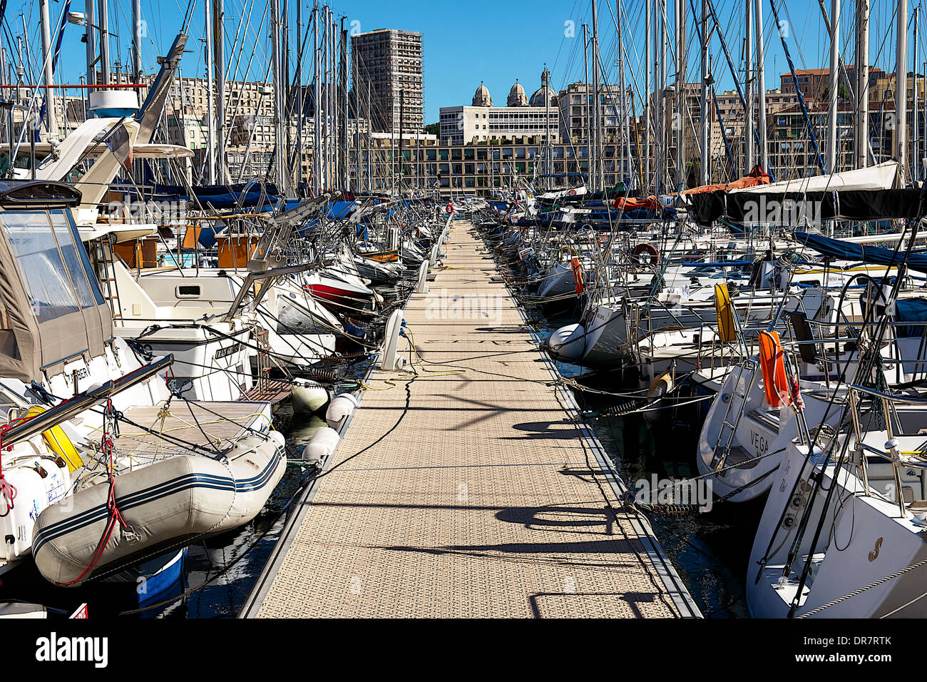 Marina au Vieux Port de Marseille, France Banque D'Images