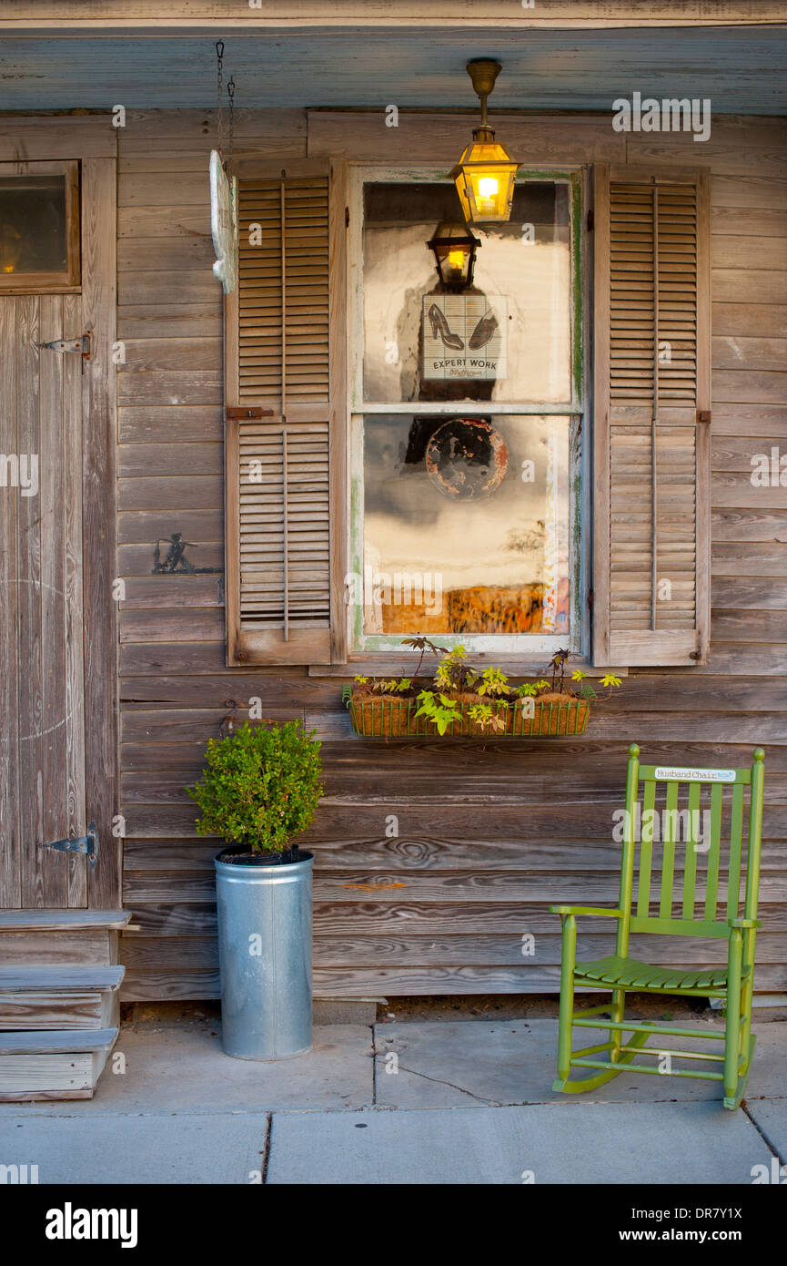 USA Mississippi MS Bay Saint St Louis - avant d'un vieux magasin boutique Banque D'Images