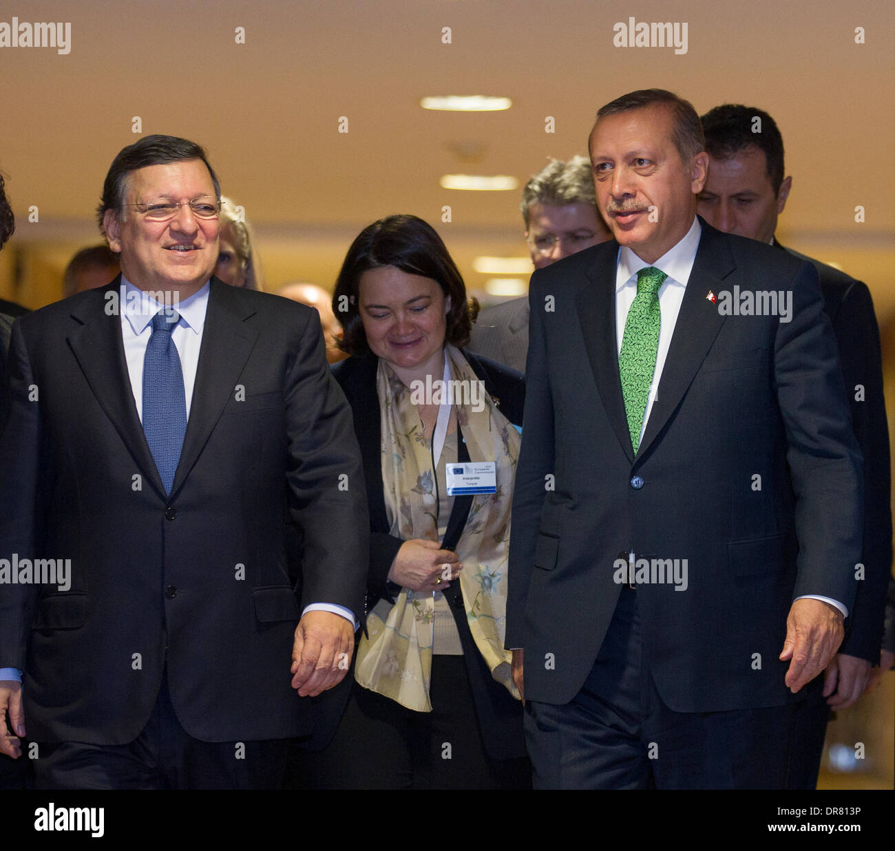 Premier Ministre de Turquie, Recep Tayyip Erdoğan avec le président de la Commission européenne José Manuel Barroso Banque D'Images