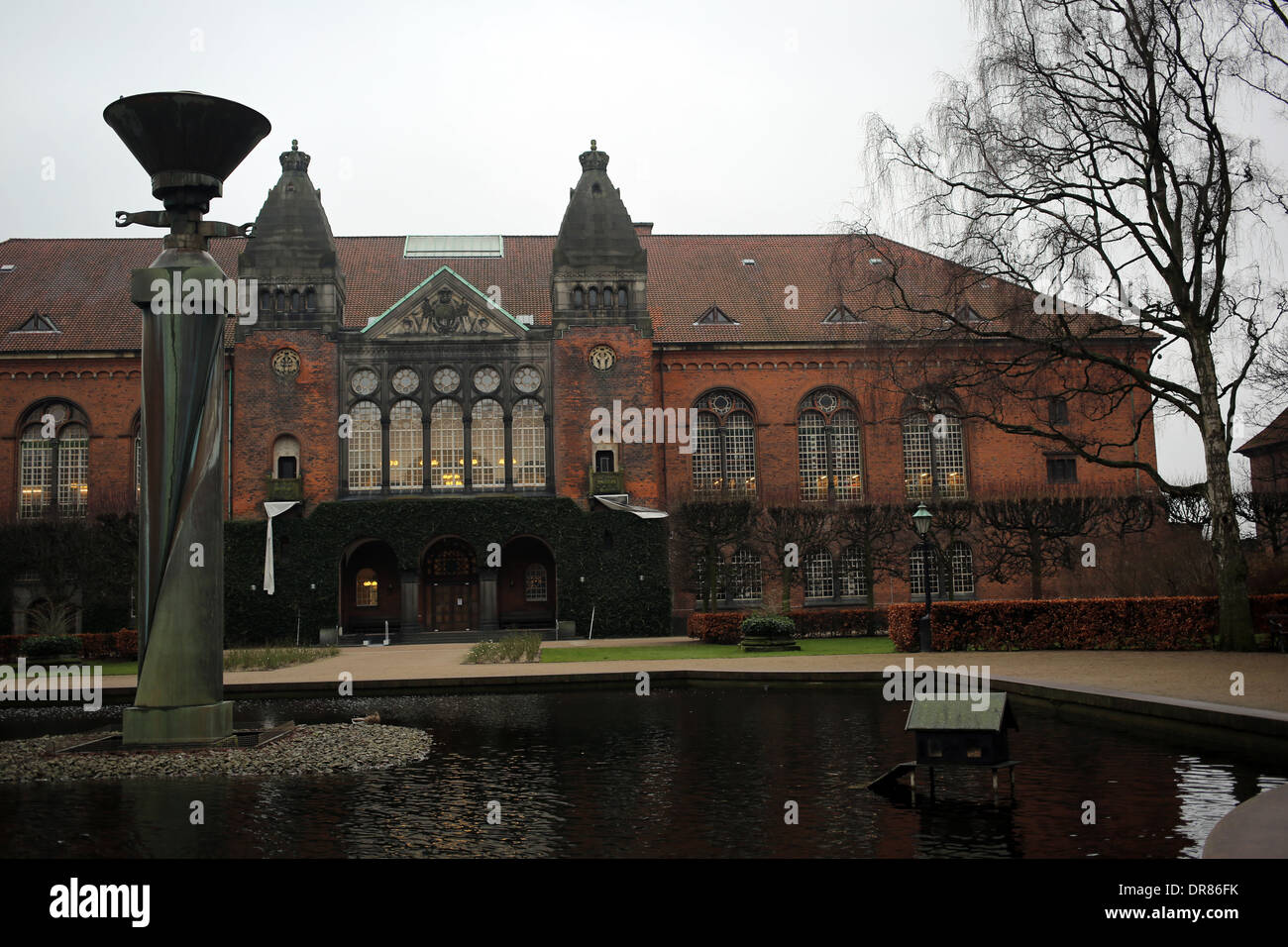 Bibliothèque royale Garden - Søren Kierkegaards Plads - Copenhague - Danemark Banque D'Images