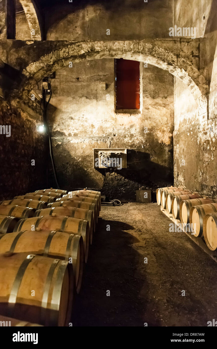 Cave au Chateau du Taillan, Bordeaux, France Banque D'Images