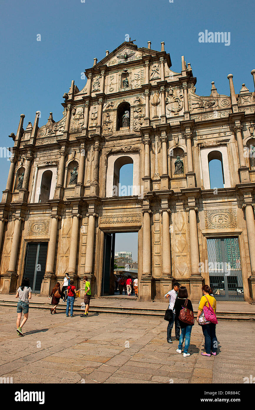 Ruines de la Cathédrale St Paul, Macao, Chine Banque D'Images