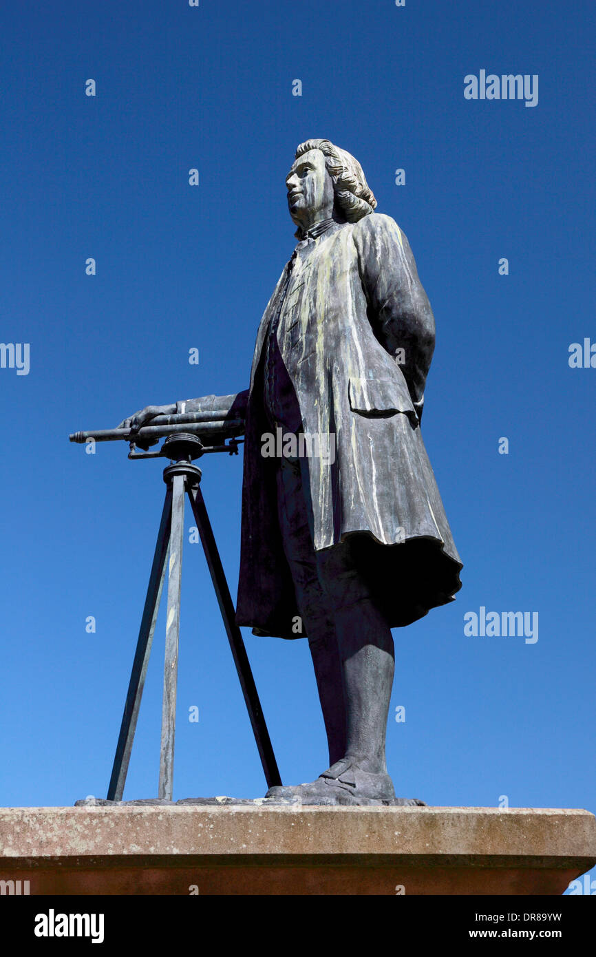 Une statue en bronze de l'ingénieur James Brindley grand canal par le Canal Caldon en Étrurie, Stoke on Trent Banque D'Images