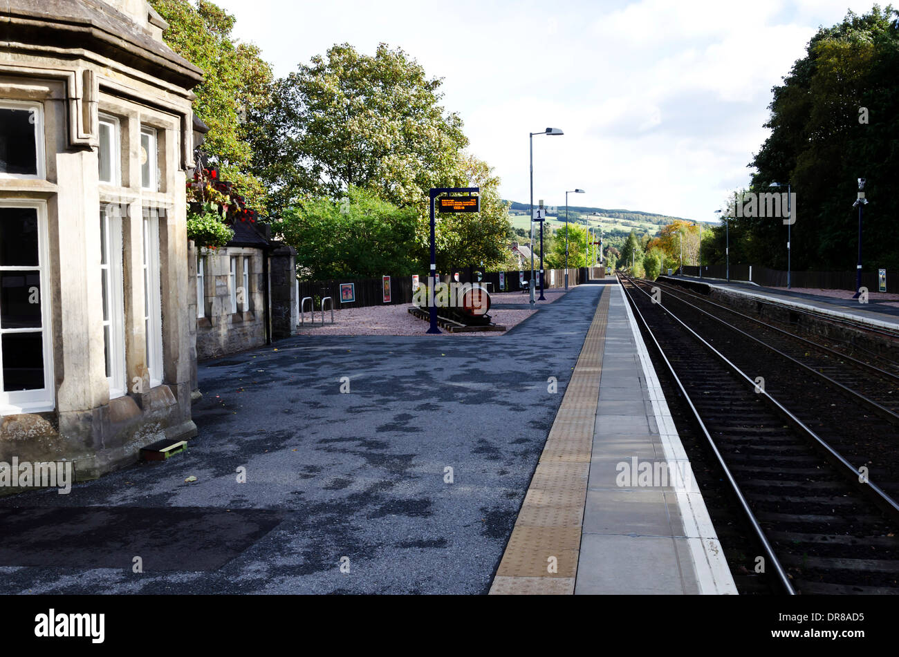 La gare de Pitlochry en Ecosse, sur la ligne d'Edimbourg à Inverness. Banque D'Images