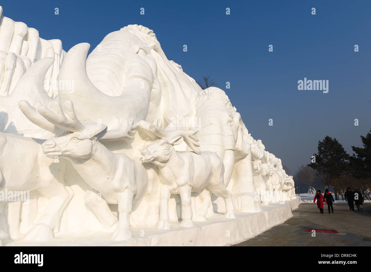 La 30e Harbin International Ice and Snow Sculpture Festival en 2014. Chine Banque D'Images