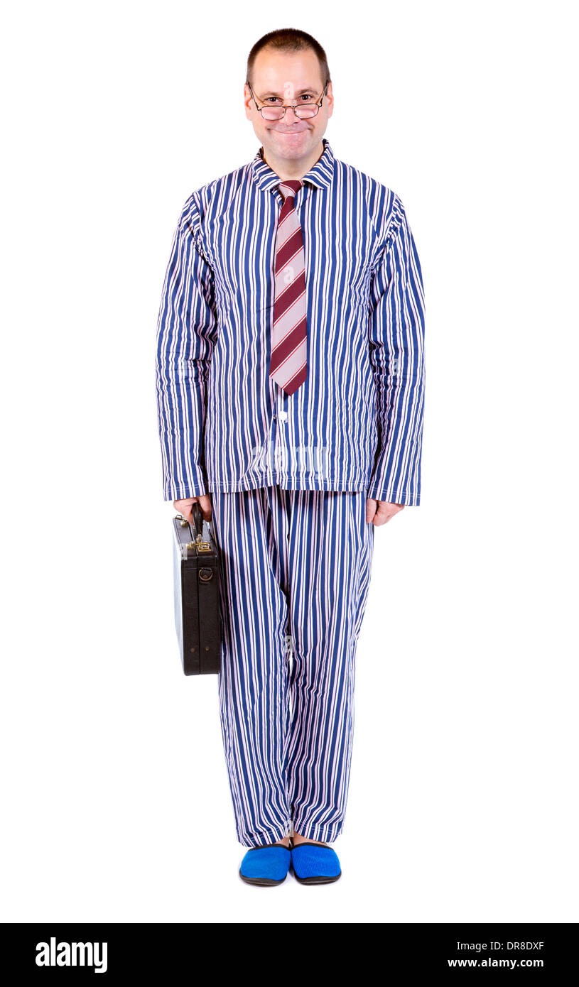 L'homme en pyjama au garde Photo Stock - Alamy