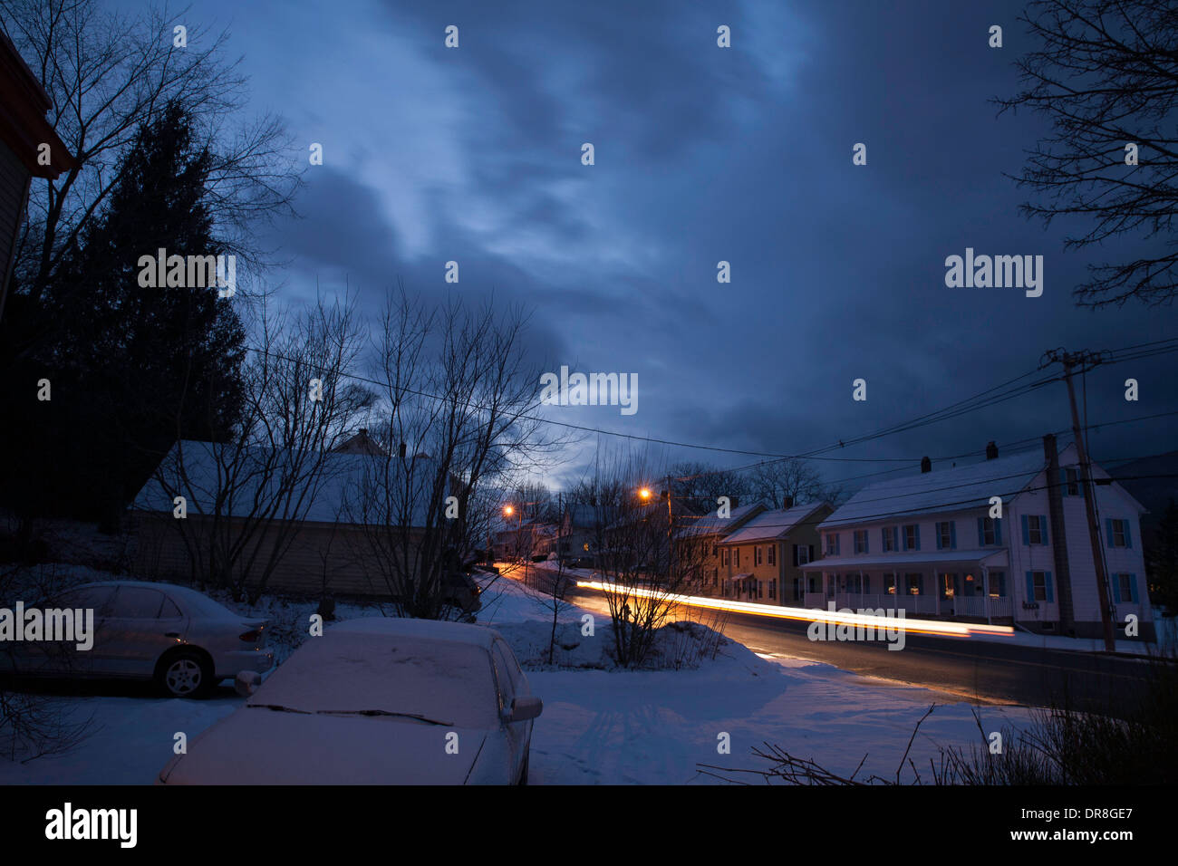 Hiver en Nouvelle Angleterre ville. Banque D'Images