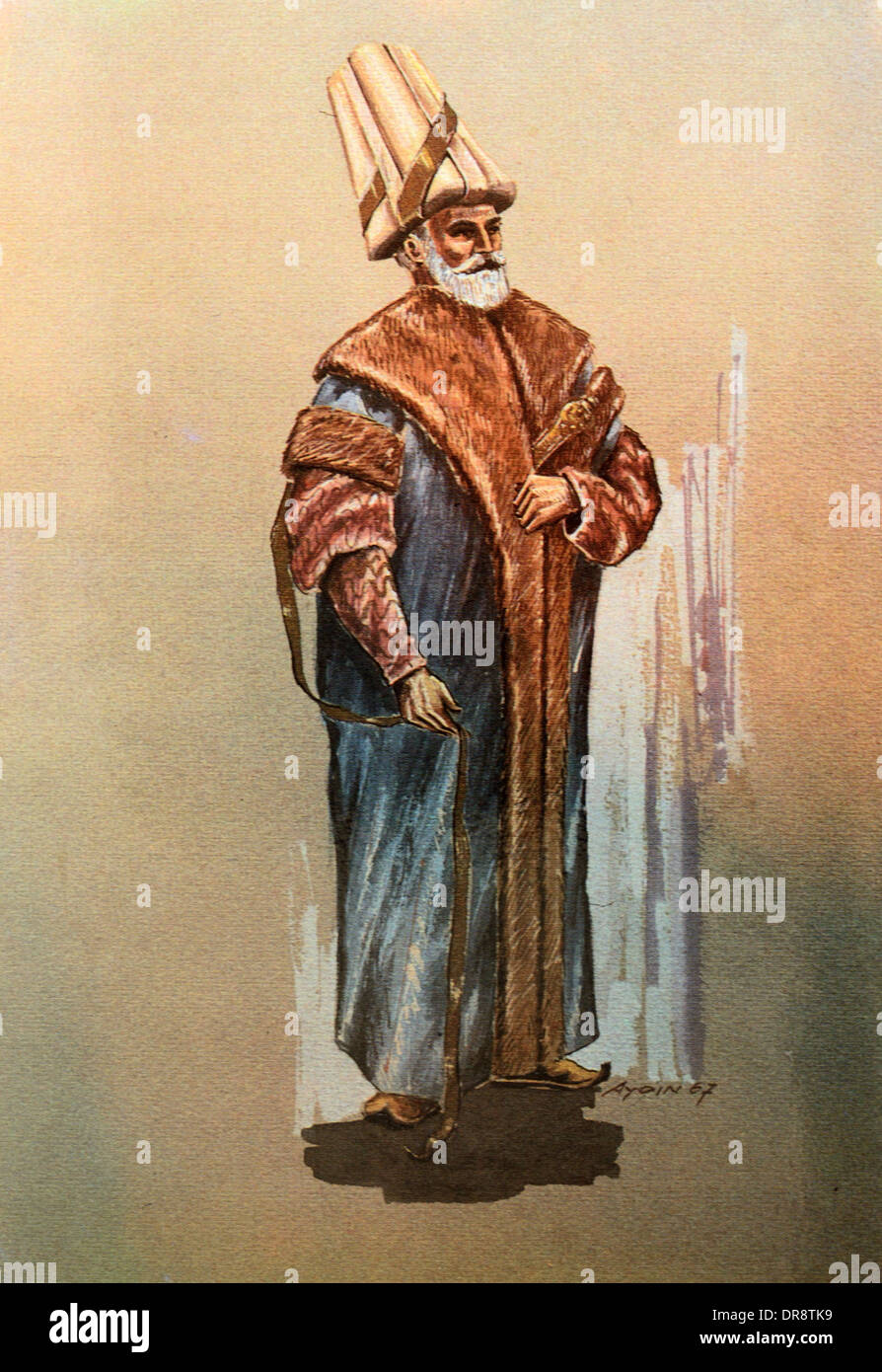 Grand Vizir officiel turc ottoman Empire Ottoman pendant Photo Stock