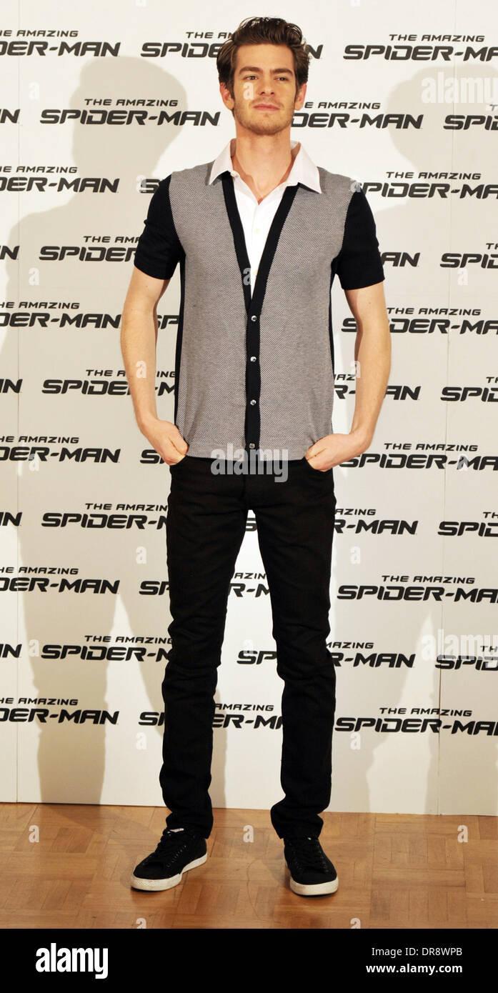 Andrew Garfield 'The Amazing Spider-Man' une séance tenue à l'hôtel St Regis Rome, Italie - 22,0612 Banque D'Images