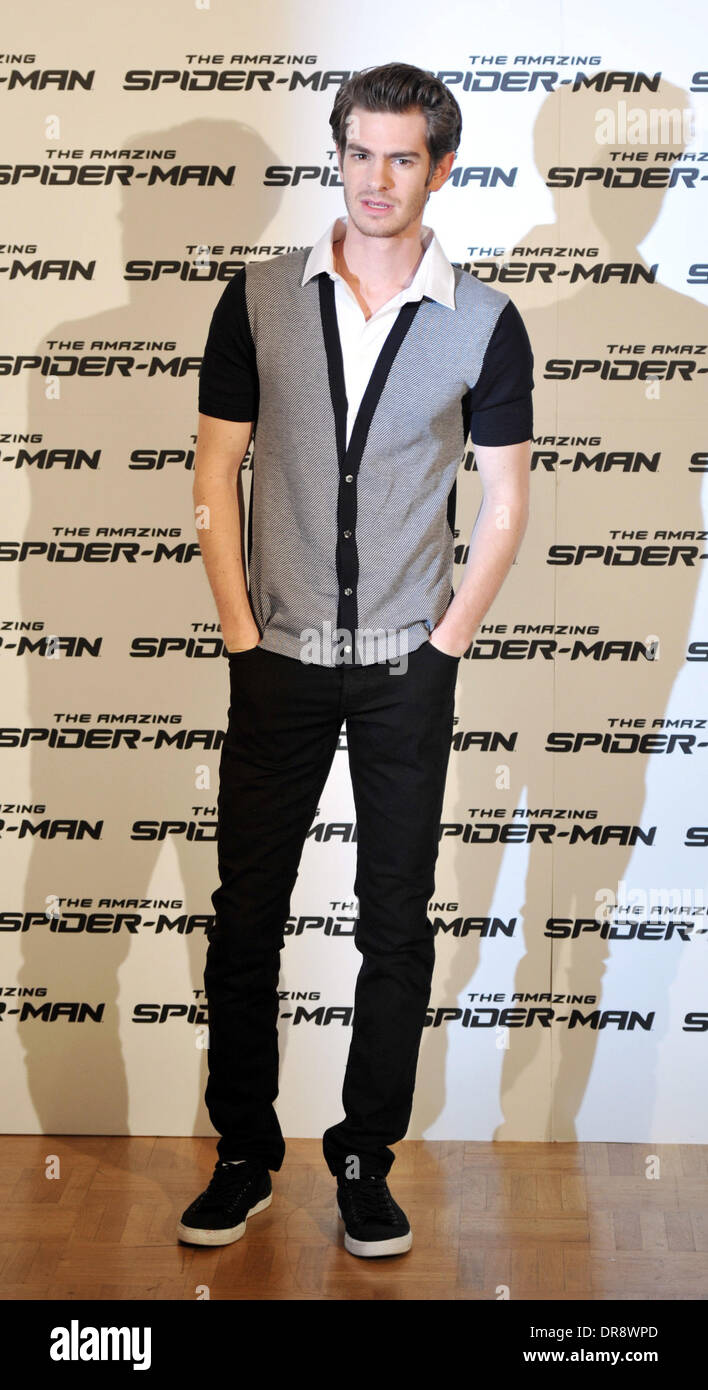 Andrew Garfield 'The Amazing Spider-Man' une séance tenue à l'hôtel St Regis Rome, Italie - 22,0612 Banque D'Images