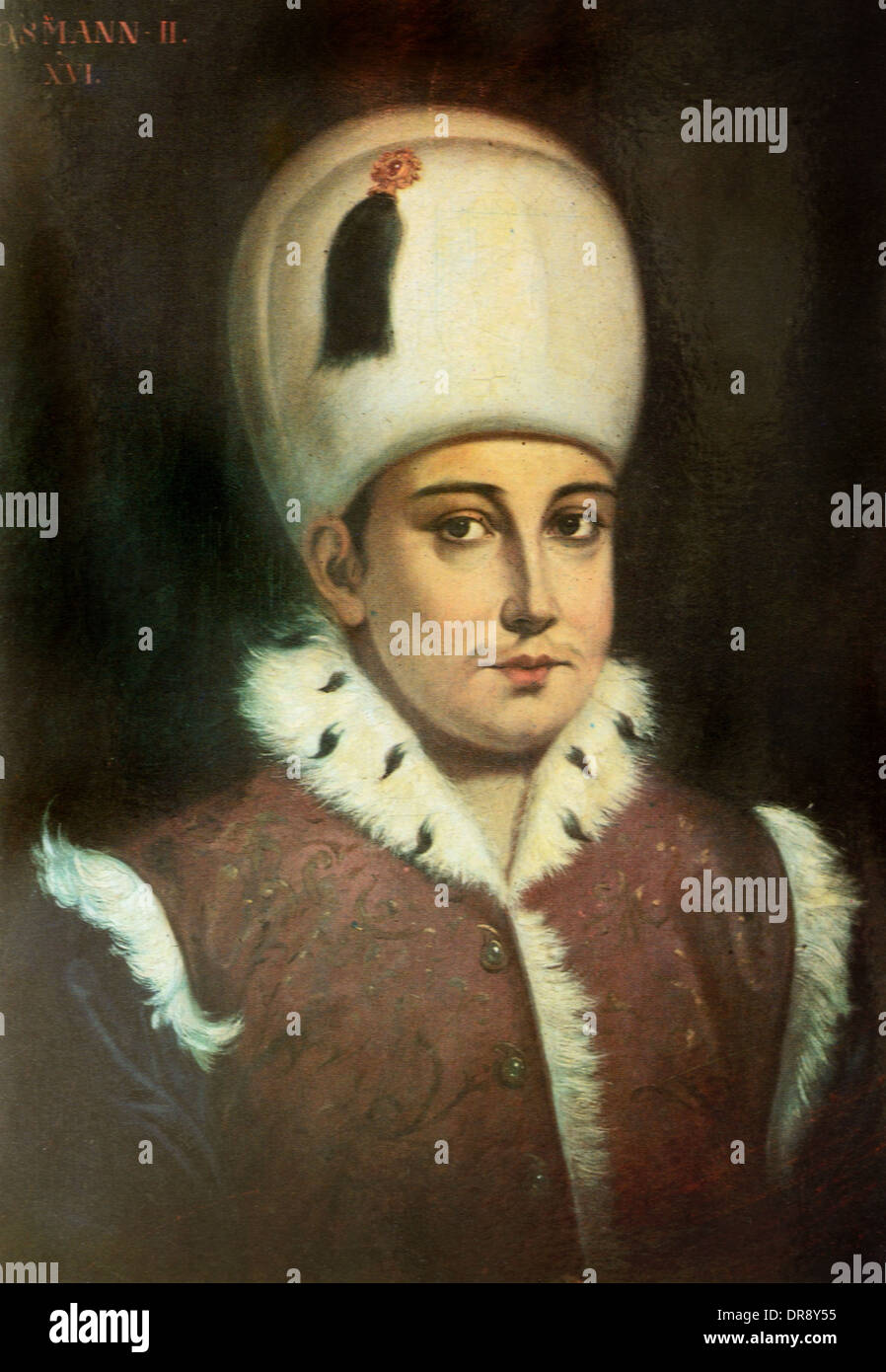 Sultan ottoman turc Osman II (1604-1622) ou Othman II Portrait de feutre Turban Turquie Banque D'Images