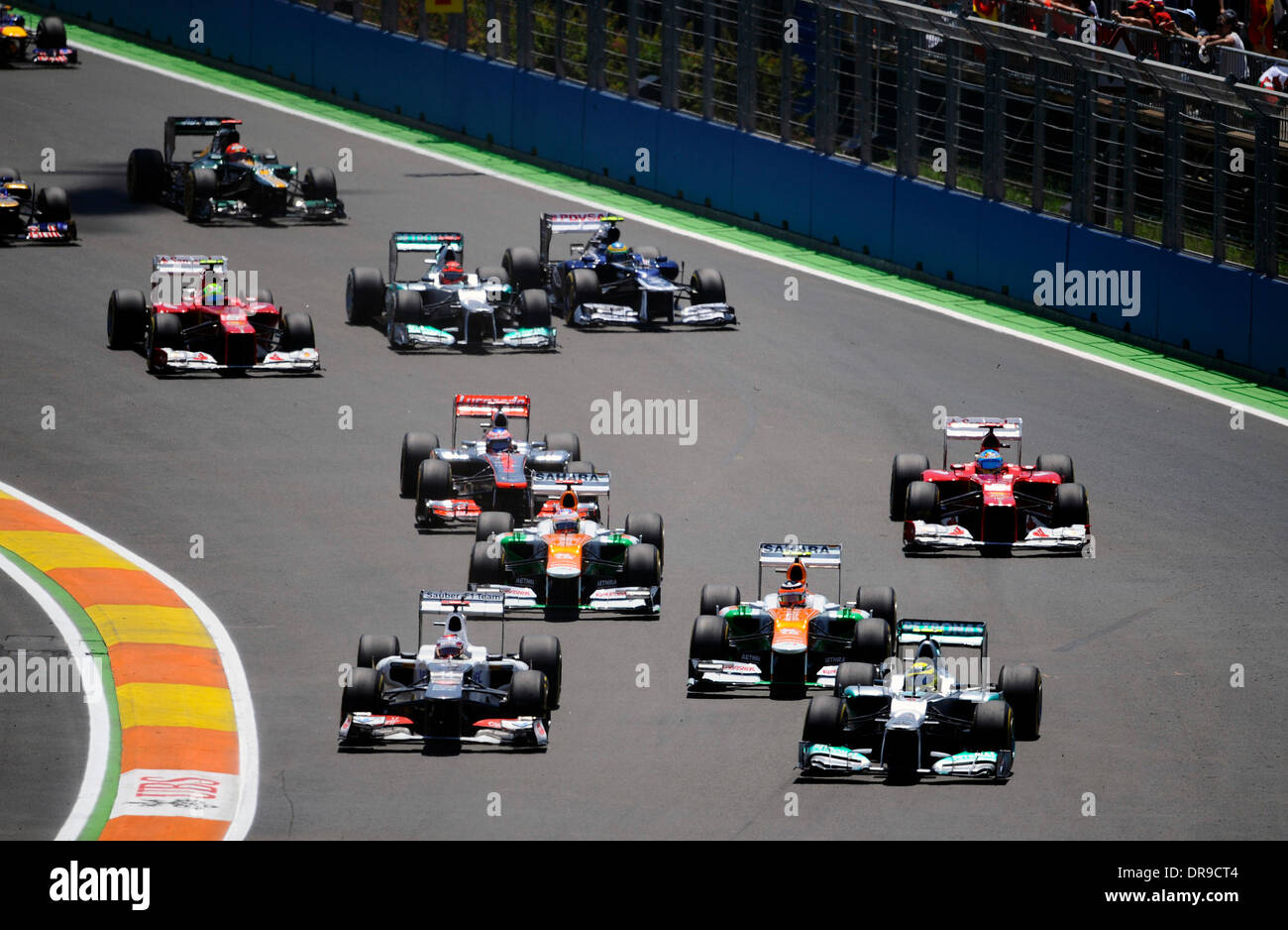 L'action de course du Grand Prix d'Europe 2012 - Jour de la course - Circuit Valence Ville Valence, Espagne - 24.06.12 Banque D'Images