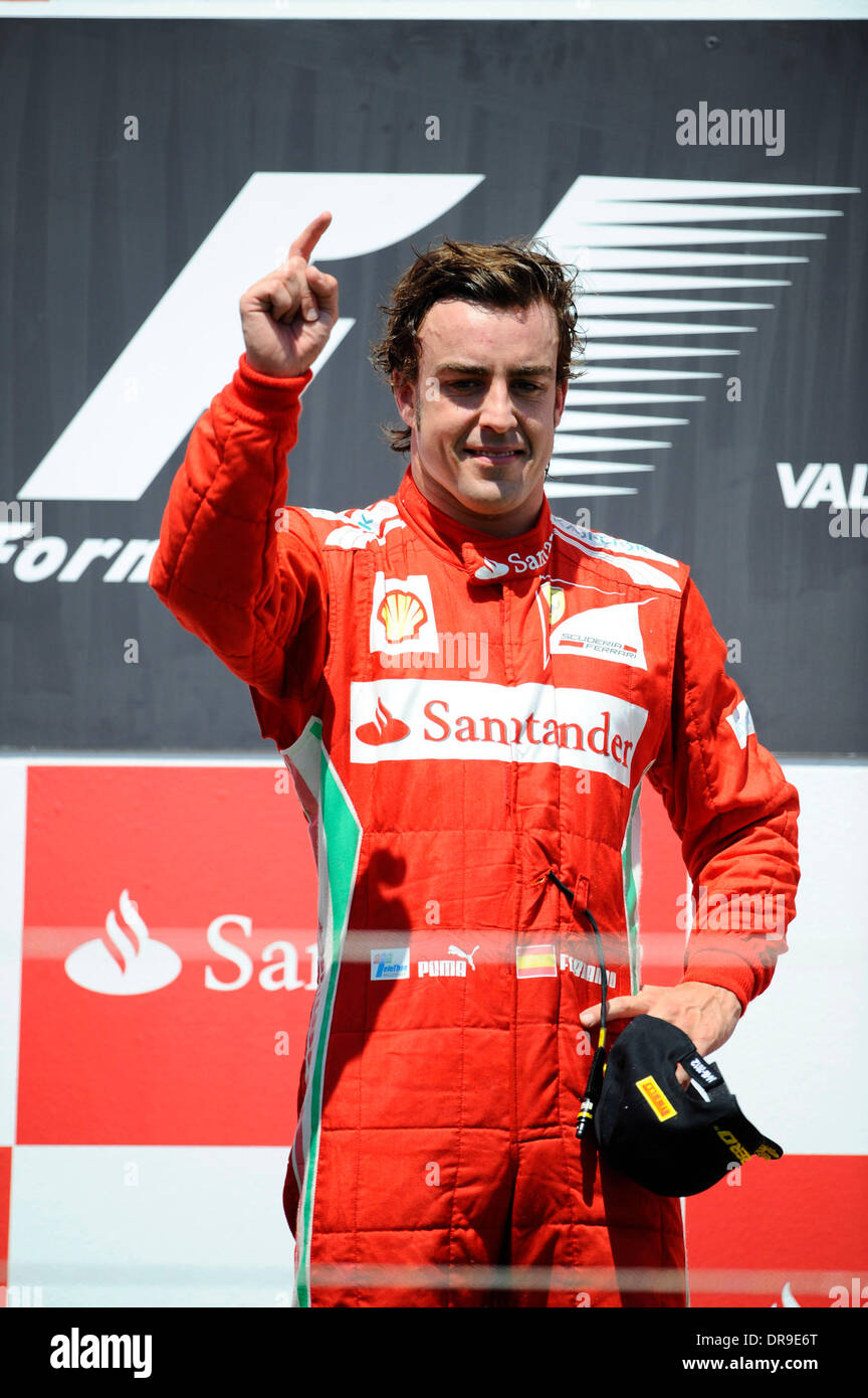 Fernando Alonso, vainqueur du Grand Prix 2012 Grand Prix d'Europe - Les courses du circuit de la rue de Valence - Valence, Espagne - 24.06.12 Banque D'Images