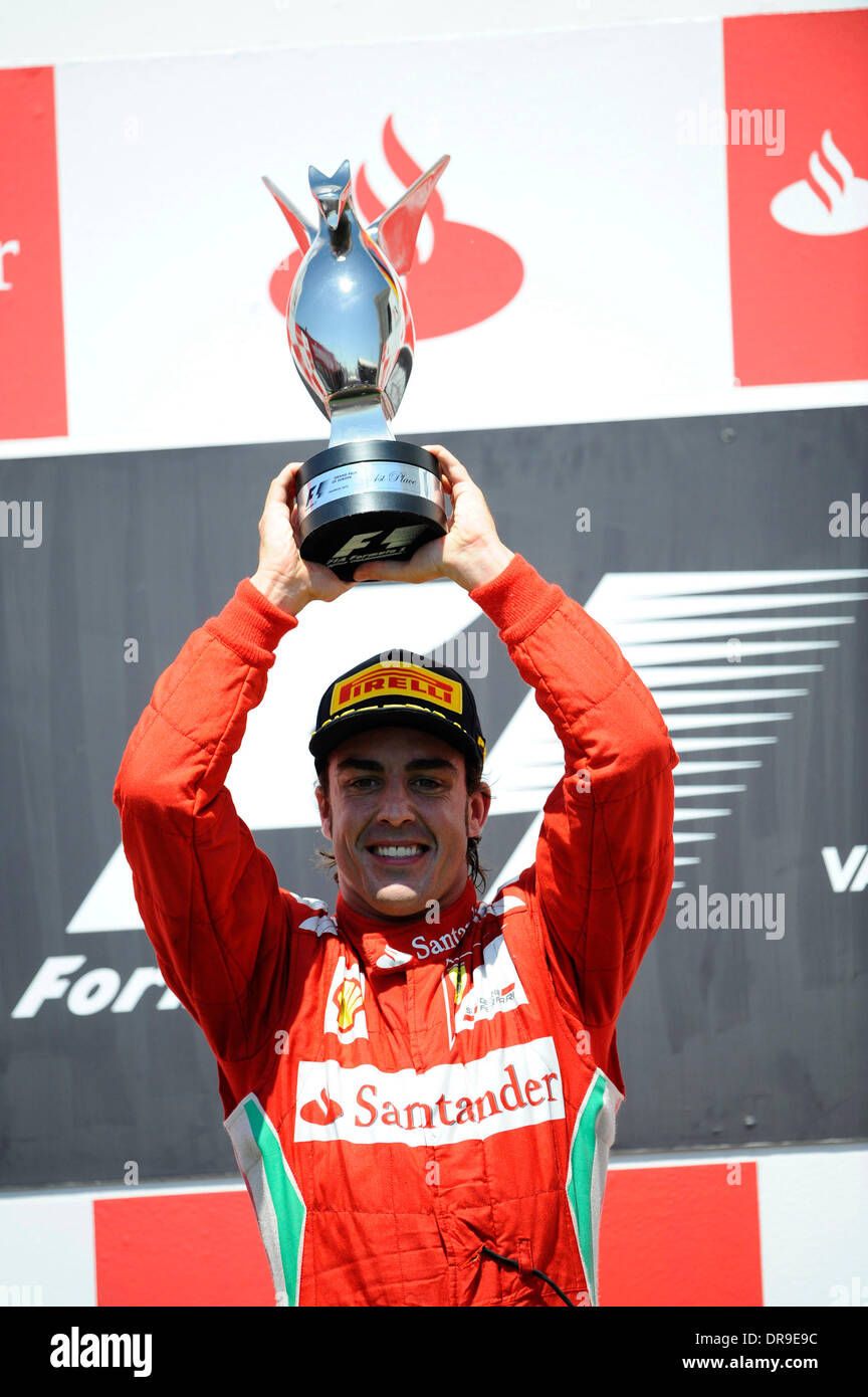 Fernando Alonso, vainqueur du Grand Prix 2012 Grand Prix d'Europe - Les courses du circuit de la rue de Valence - Valence, Espagne - 24.06.12 Banque D'Images