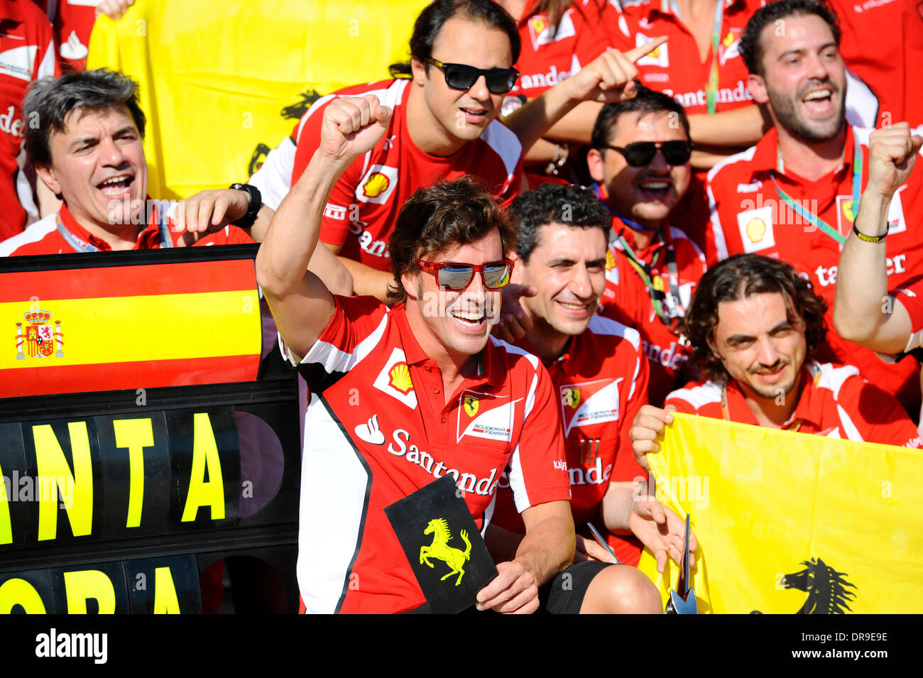 Fernando Alonso, vainqueur du Grand Prix 2012 Grand Prix d'Europe - Les courses du circuit de la rue de Valence - Valence, Espagne - 24.06.12 Banque D'Images