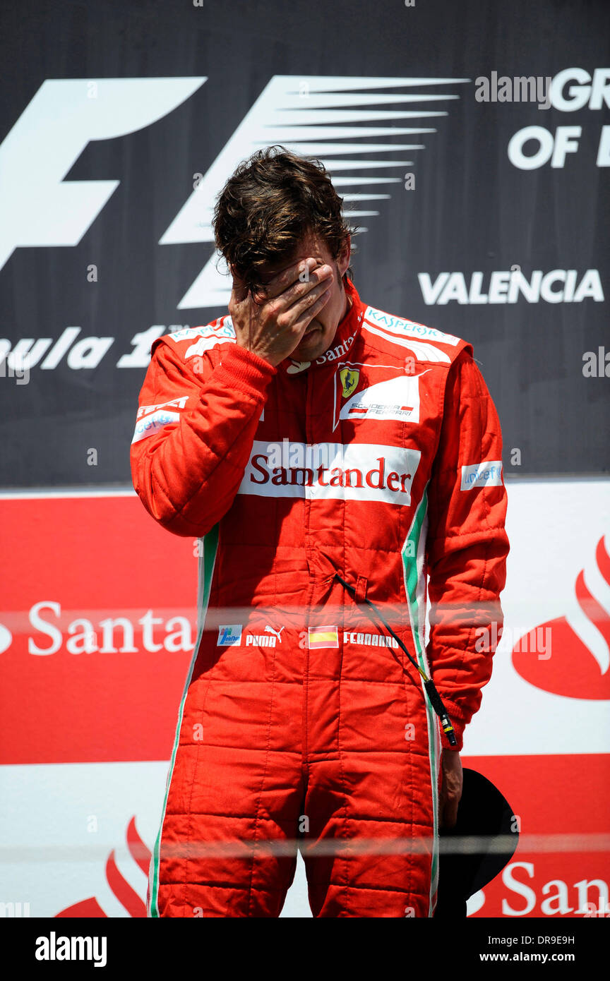 Fernando Alonso, vainqueur du Grand Prix 2012 Grand Prix d'Europe - Les courses du circuit de la rue de Valence - Valence, Espagne - 24.06.12 Banque D'Images