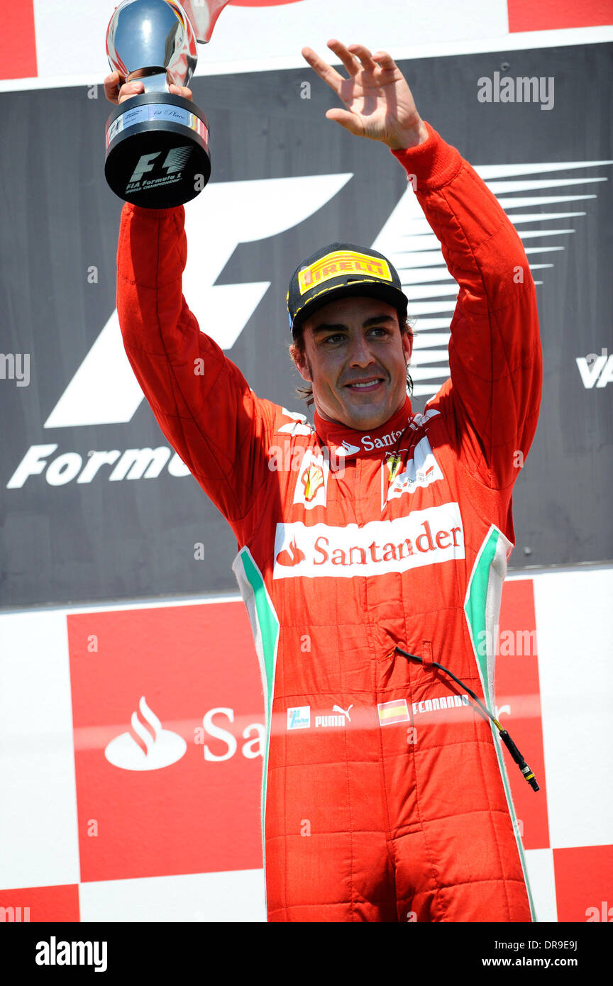 Fernando Alonso, vainqueur du Grand Prix 2012 Grand Prix d'Europe - Les courses du circuit de la rue de Valence - Valence, Espagne - 24.06.12 Banque D'Images