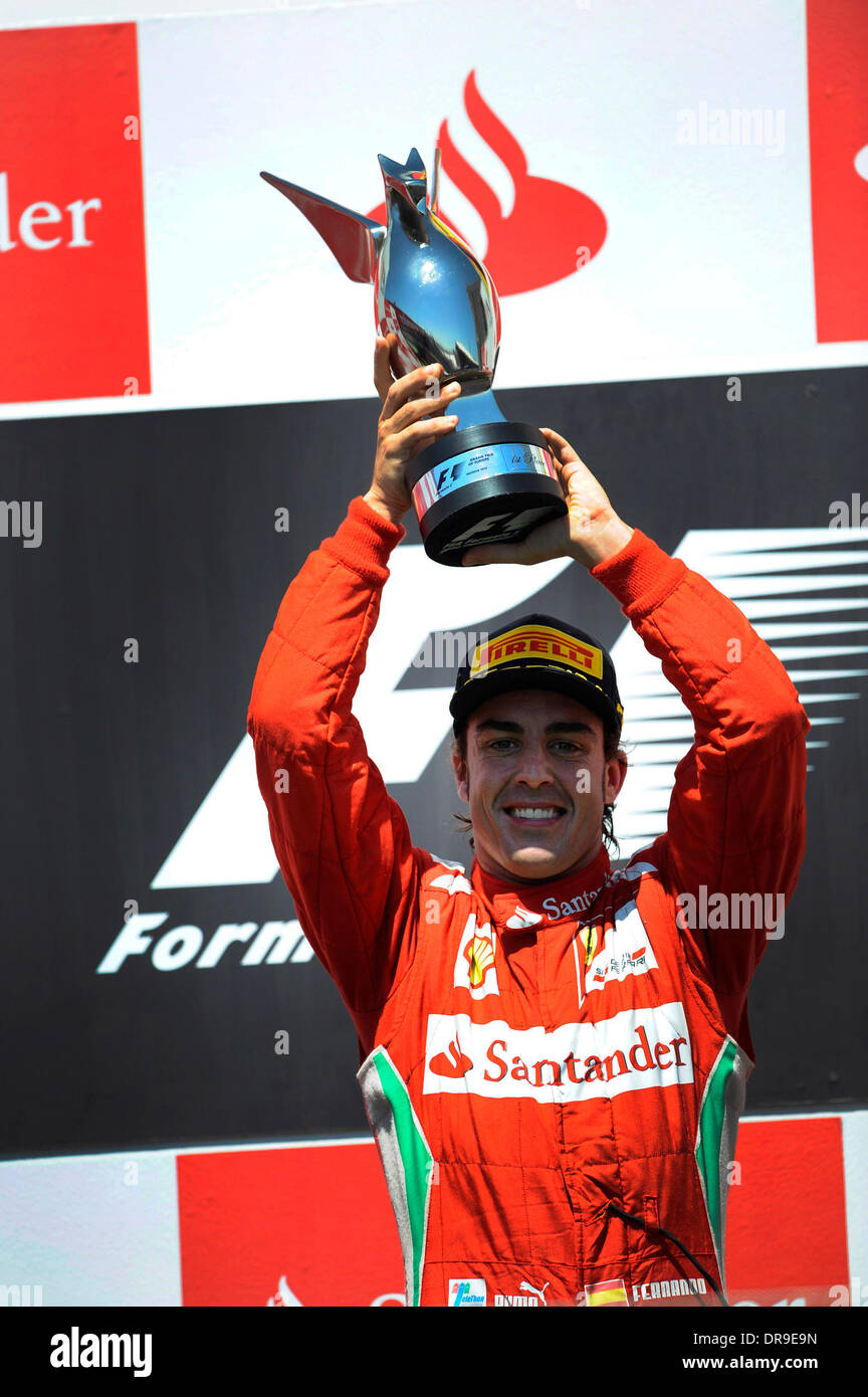 Fernando Alonso, vainqueur du Grand Prix 2012 Grand Prix d'Europe - Les courses du circuit de la rue de Valence - Valence, Espagne - 24.06.12 Banque D'Images