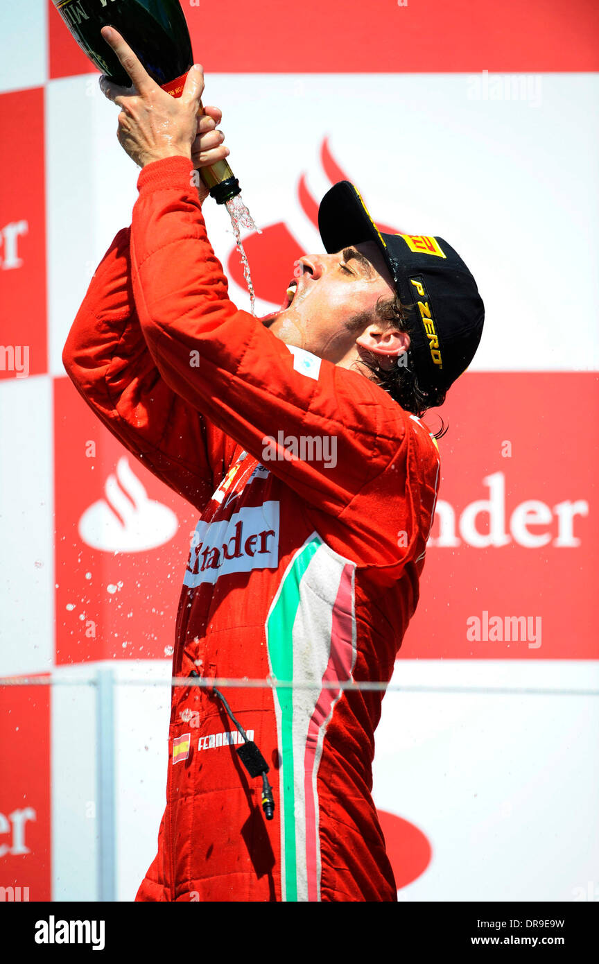 Fernando Alonso, vainqueur du Grand Prix 2012 Grand Prix d'Europe - Les courses du circuit de la rue de Valence - Valence, Espagne - 24.06.12 Banque D'Images