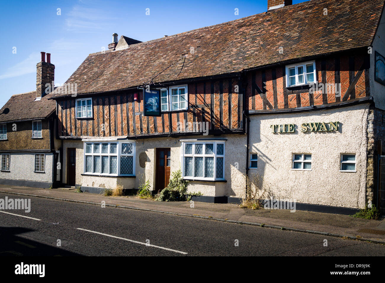 Old Swan Inn en Elstow Bedfordshire UK fermé pour rénovation ou de réaménagement Banque D'Images