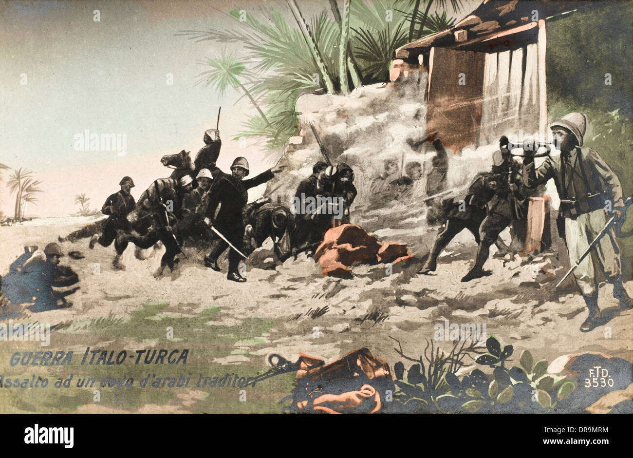 Guerre Italo-Turkish (1911-1912) - Voies de fait sur un traître Arabe Banque D'Images