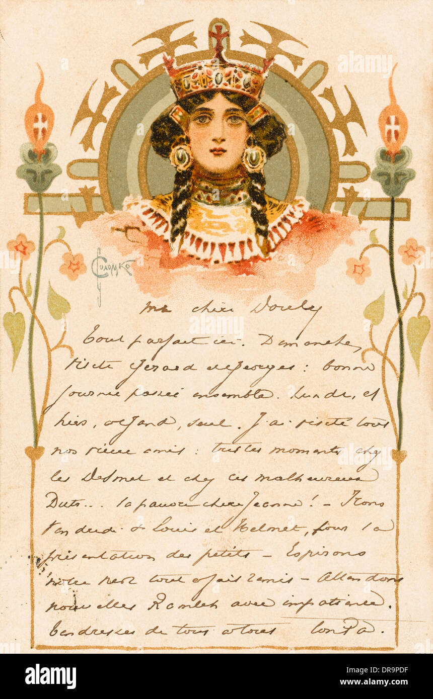 Carte postale Art Nouveau - Solomko Banque D'Images