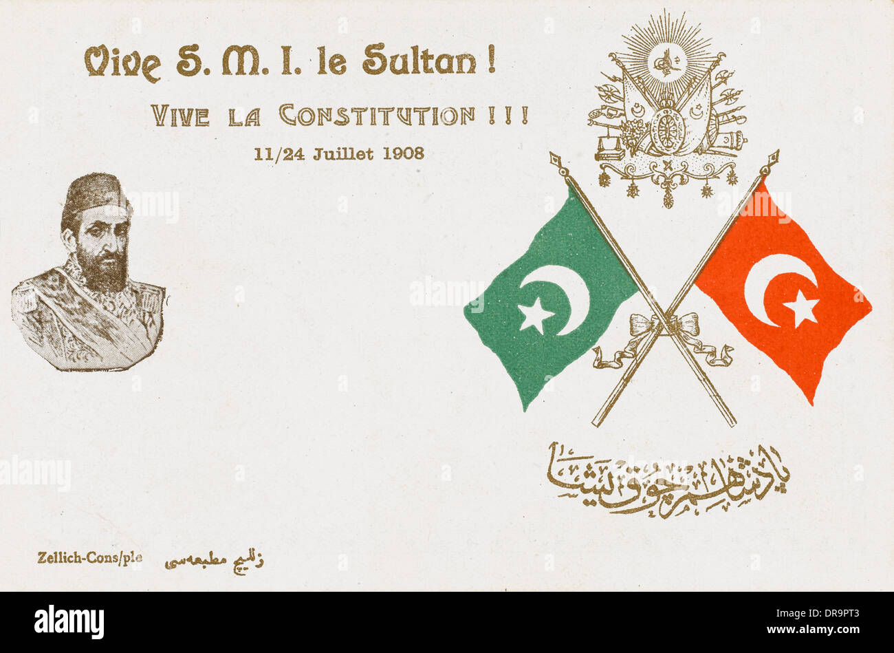 Le Sultan Abdul Hamid II - Constitution de la Turquie Banque D'Images