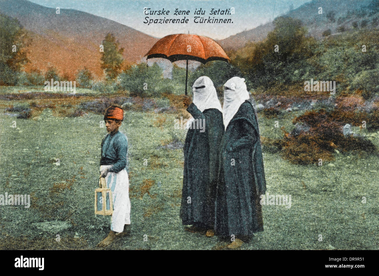 Deux femmes turques avec parapluie Banque D'Images