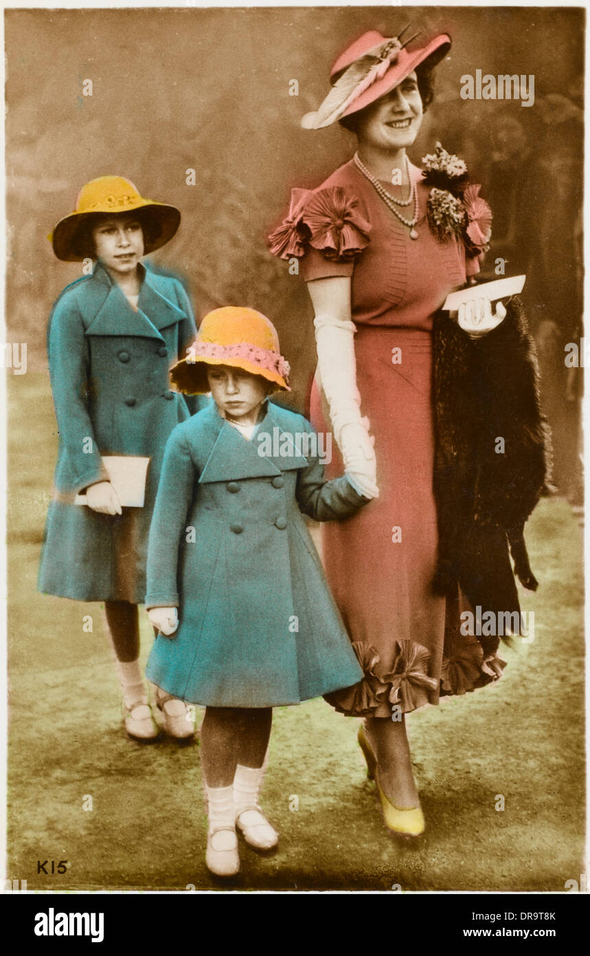 Reine Mère avec Margaret et Elizabeth Banque D'Images