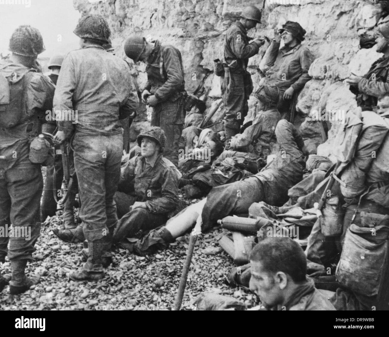 D-Day - en appui aux troupes d'assaut américain Banque D'Images