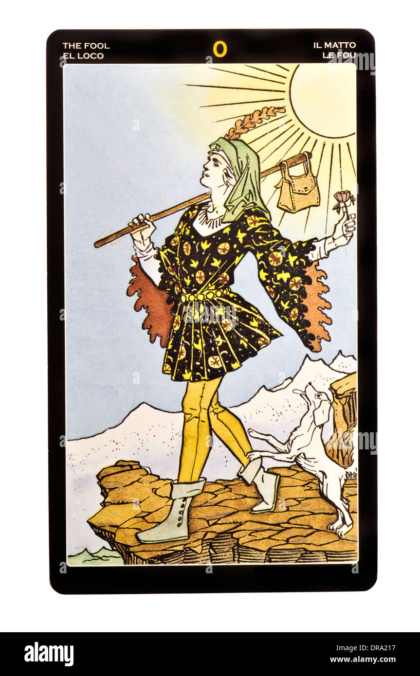 L'imbécile de carte de tarot Banque D'Images