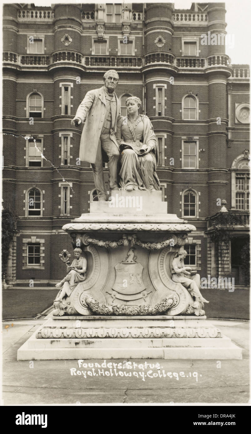 Les Fondateurs Statue - Royal Holloway College, Egham, Surrey Banque D'Images