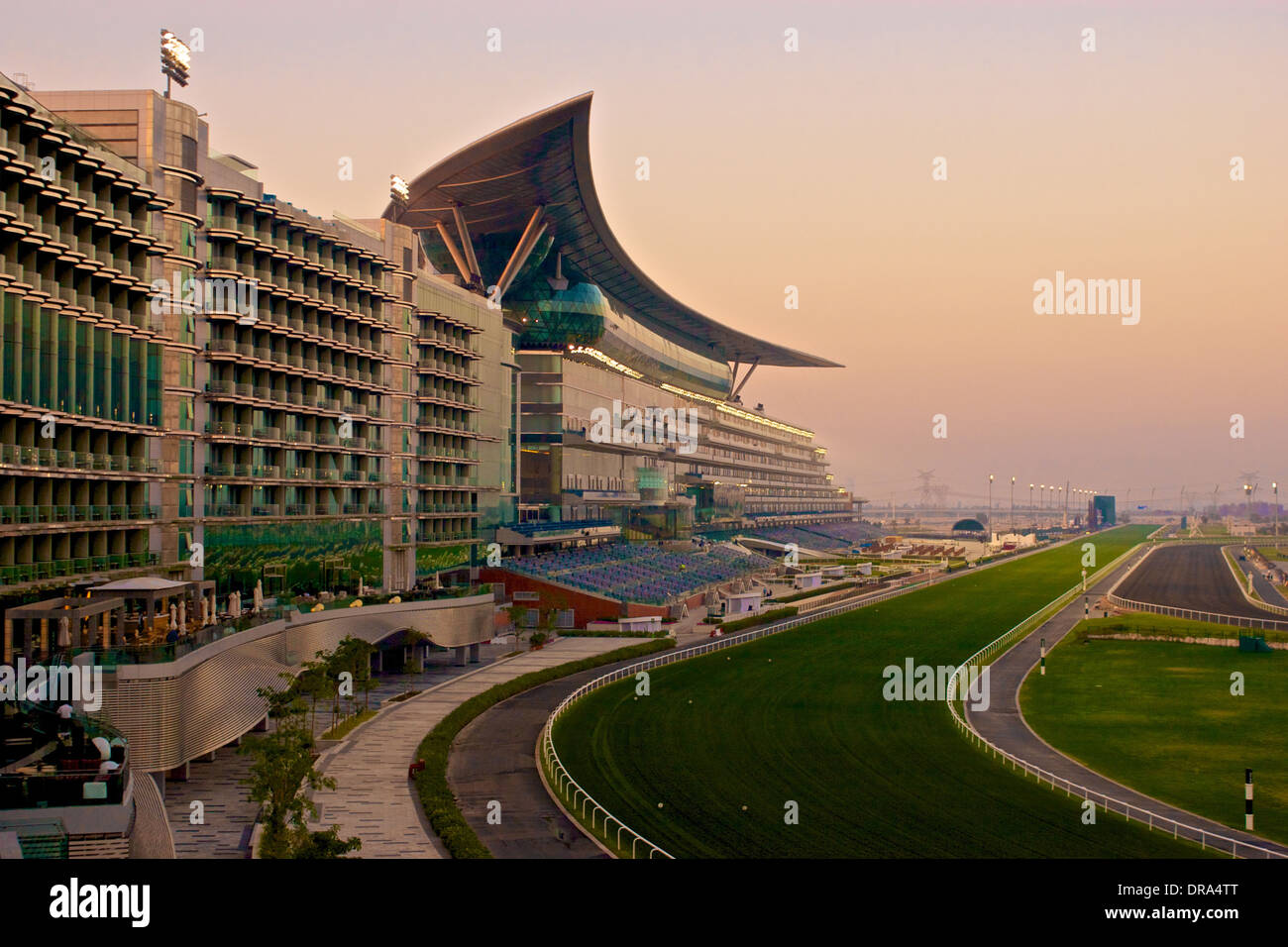 Coucher du soleil à Meydan, Dubaï Banque D'Images
