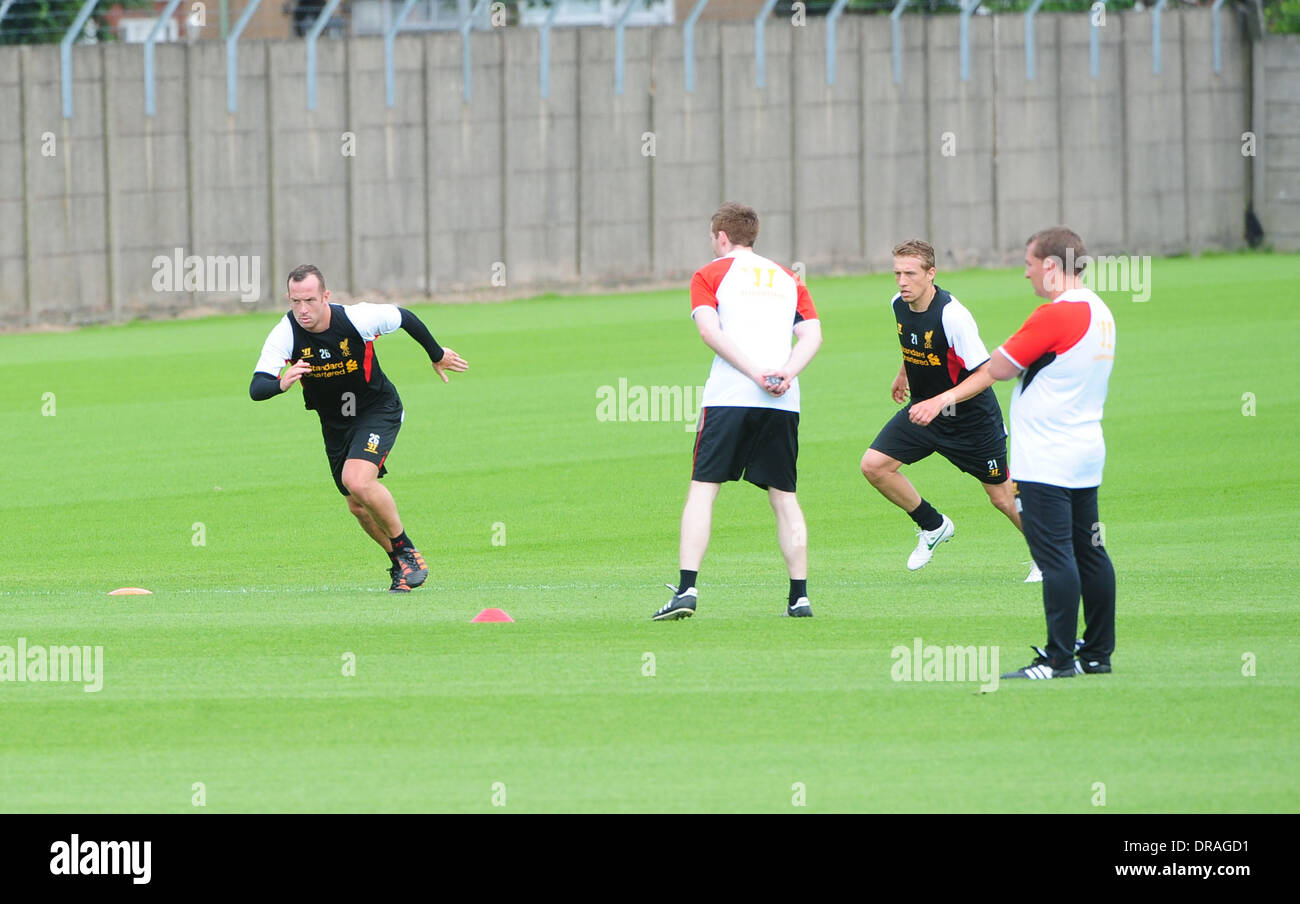 Charlie Adam de l'équipe de football de Liverpool retour à la formation avec de nouveaux manager Brendan Rodgers Liverpool, Angleterre - 05.07.12 Banque D'Images