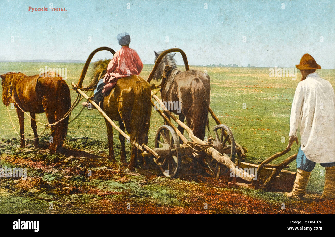 Les travailleurs agricoles russes Banque D'Images