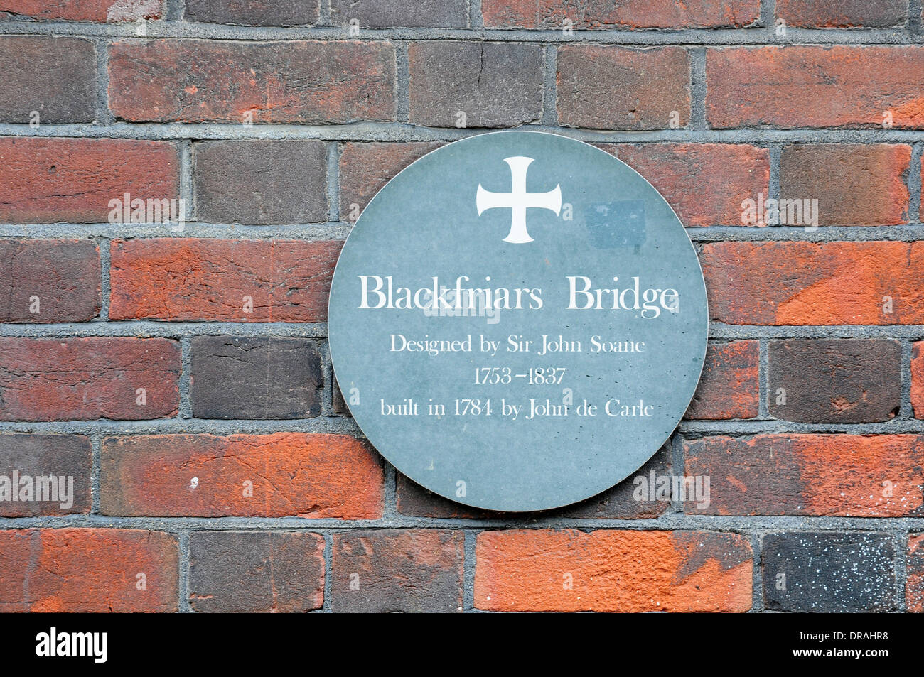 Plaque pour Blackfriars Bridge, Norwich. Banque D'Images