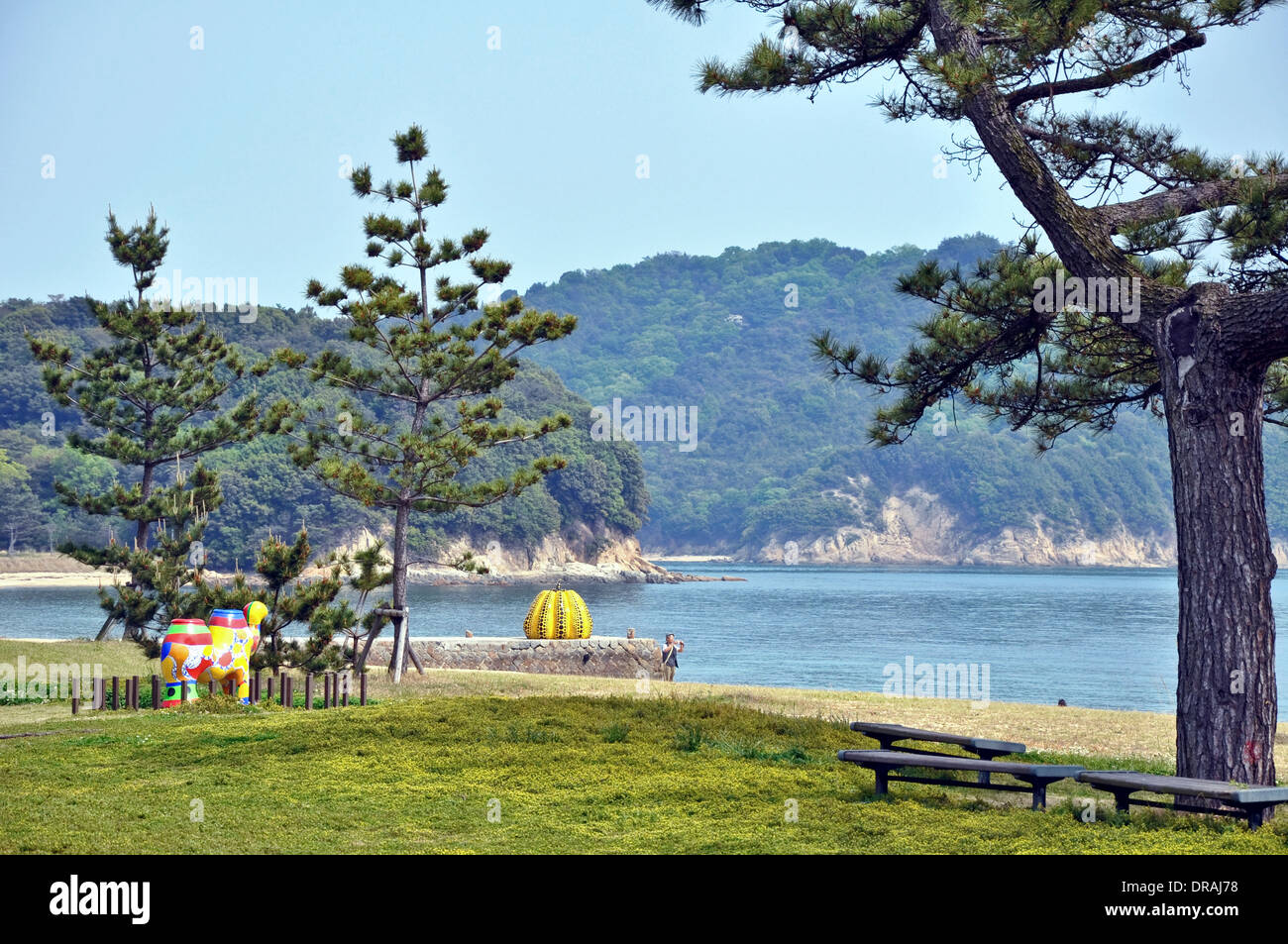 Jardin de Benesse House - l'île de Naoshima, Japon Banque D'Images