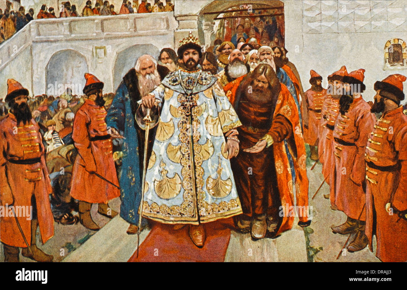 Un tsar russe avec ses boyards Banque D'Images