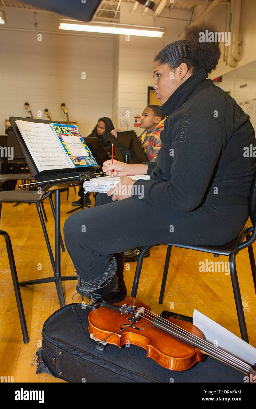 High School Music Class Banque D'Images