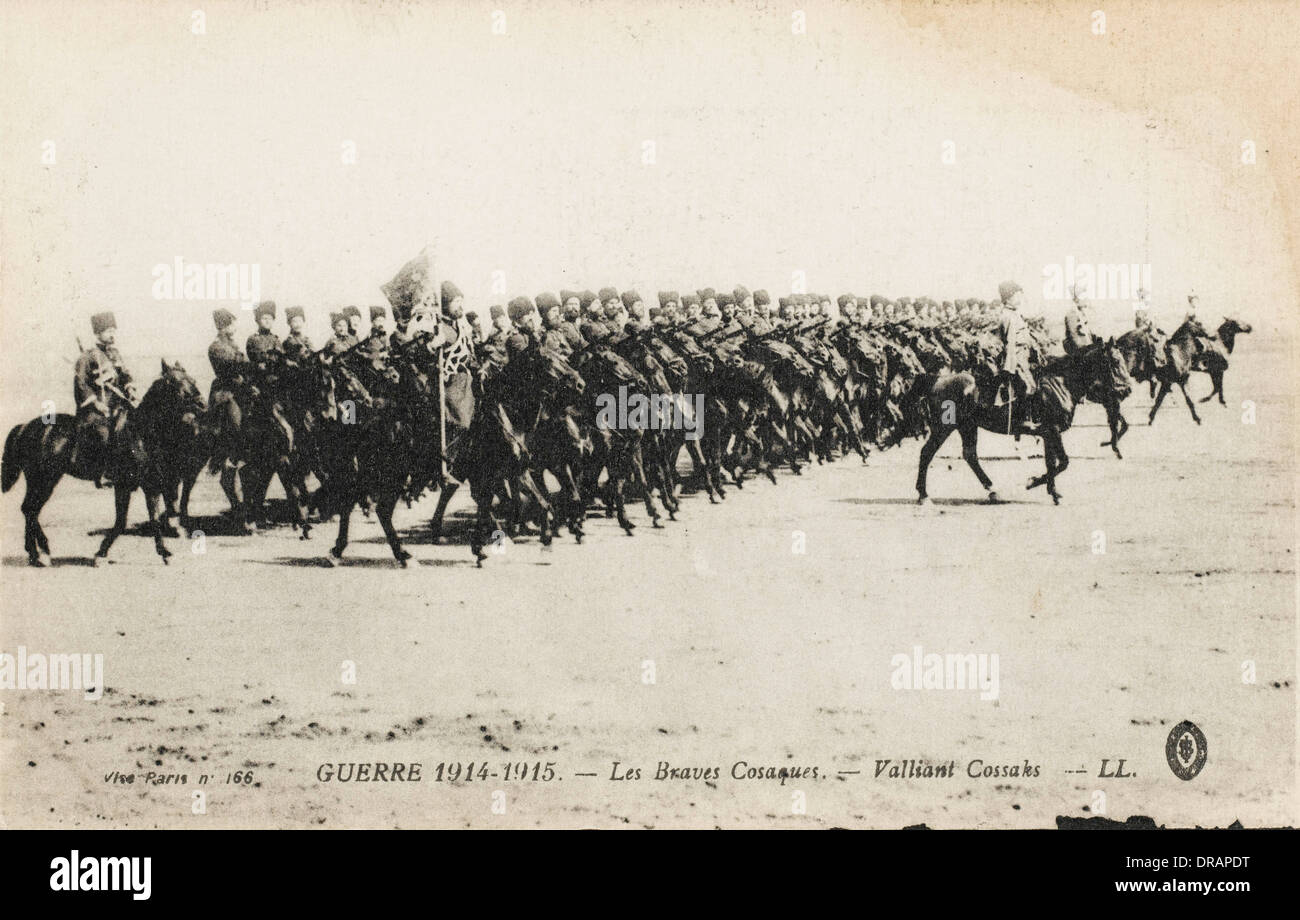 Soldats cosaques lors de la Première Guerre mondiale Banque D'Images