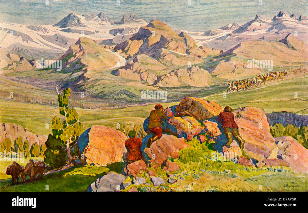 Embuscade au cours de la guerre civile russe Banque D'Images