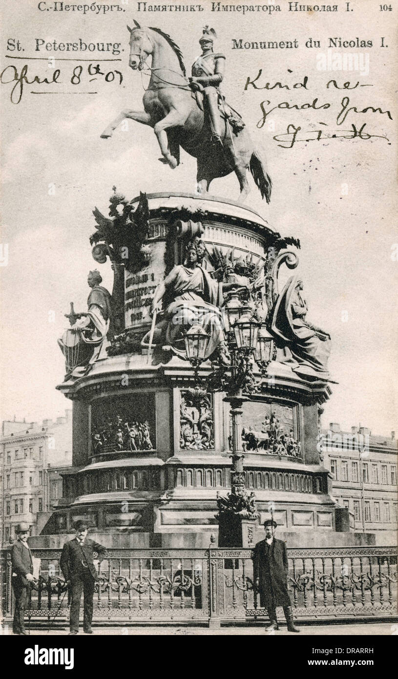 Nicolas I Monument, Saint-Pétersbourg, Russie Banque D'Images