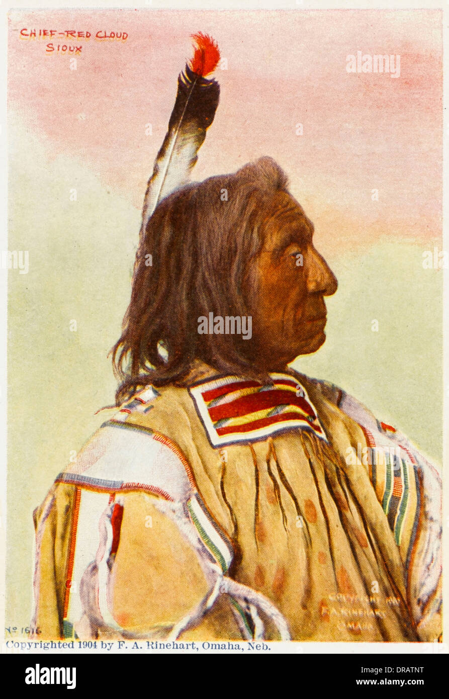 Le chef Red Cloud - Chef Sioux Banque D'Images